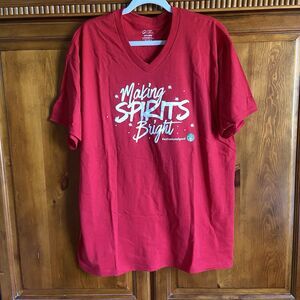 Starbucks “Making Spirits Bright” Employee T-Shirt Size XL Red Holiday Christmas